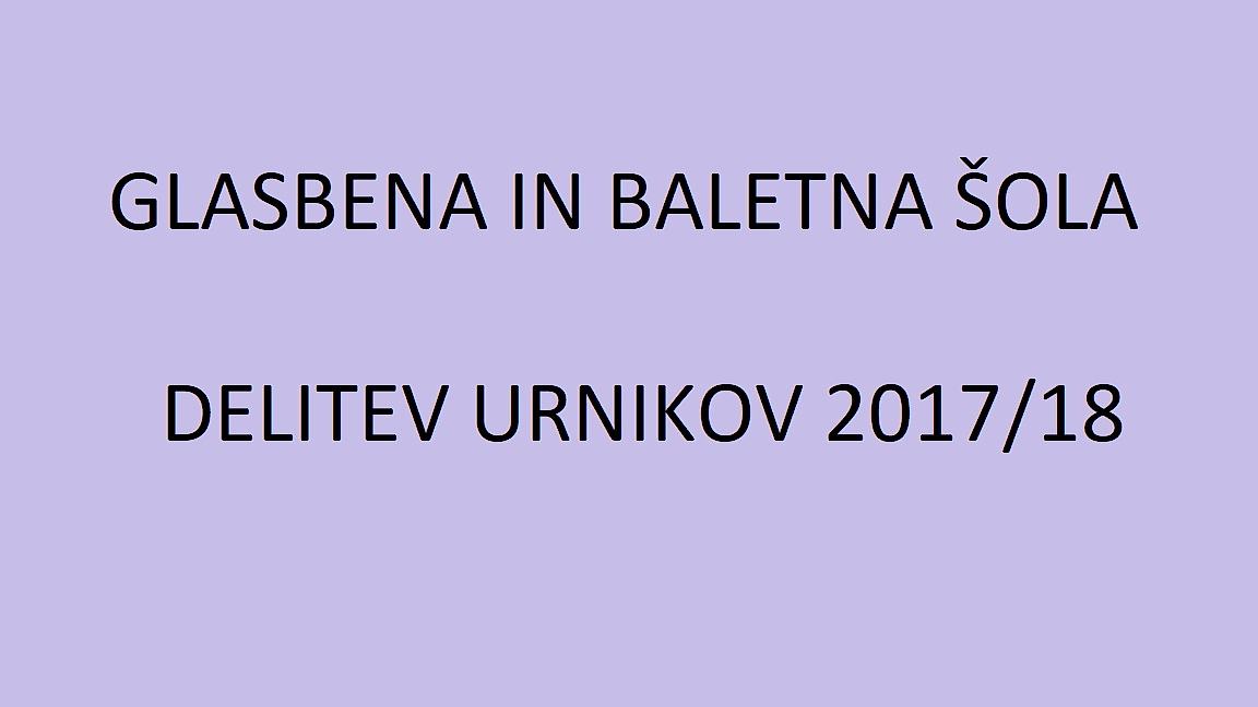 DELITEV URNIKOV NA GLASBENI IN BALETNI ŠOLI KONSERVATORIJA MARIBOR Z ODDELKI